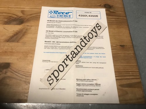 Roco istruzioni articolo - istruzioni,