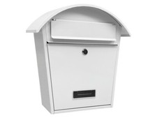 CASSETTA POSTALE AD ARCO BIANCA POSTA LETTERE CON TETTO 36x13,3x37H SEMITONDA