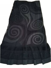 Gonna lunga intarsi nera elegante 44-46 M sera quadretti  feste 