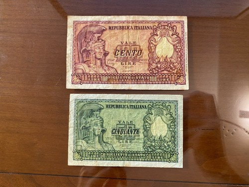 Lotto banconote lire - lire, 100