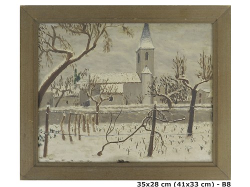 Quadro naif antico dipinto - naif,