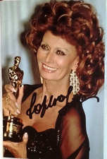 AUTOGRAMM SOPHIA LOREN FOTO AUTOGRAFATA PREMIO OSCAR CINEMA ACTRESS HAND SIGNED