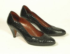 Scarpe donna pelle rettile Vintage Dari N°37 tacco7 Italy classic'50es cinema-MO