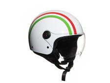 Casco Jet Grafica Italia Visiera Elicottero Omologato ECE22.06 per Moto Scooter