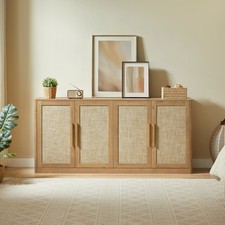 67" Rattan 4-Door Buffet