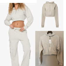 NWT WWW Fleece Half Zip Hoodie Heather Gray” Medium