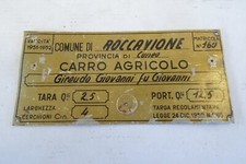 insegna carro agricolo Roccavione 1951 Cuneo targhetta per carro