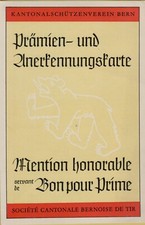 ANTICO CARTONCINO DIPLOMA PUNTEGGI TIRO A SEGNO SVIZZERA MENTION HONORABLE THUN