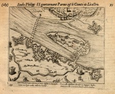 Stampa antica-ZUTPHEN-OLANDA-GUERRA-pl. 189-Baudartius-1616