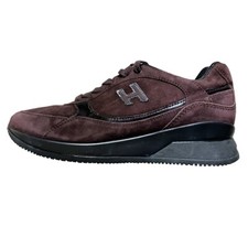Hogan - EU/36 - Sneaker basso in pelle scamosciata bordeaux verso marrone
