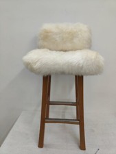 Sgabello alto legno e pelle di