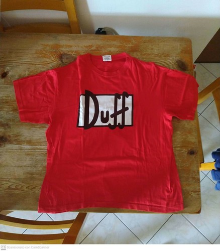 Shirt rossa logo duff birra - t,