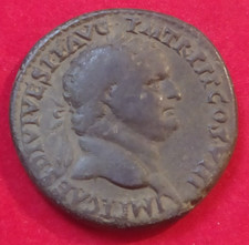 IMPERO ROMANO TITO ( 79-81 d.C. ) SESTERZIO BRONZO AE MONETA BB BEL MODULO VERDE