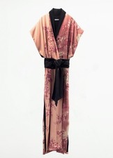 Kimono Zara nero foderato rosa