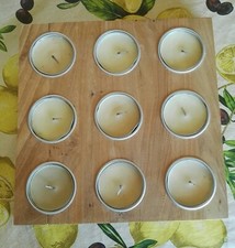 Porta candela Legno Quadrato con 9 candele Ikea