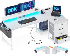 Scrivania Gaming Angolare, 160X80X84.7Cm Scrivania Angolare Reversibile Con 4 Ca