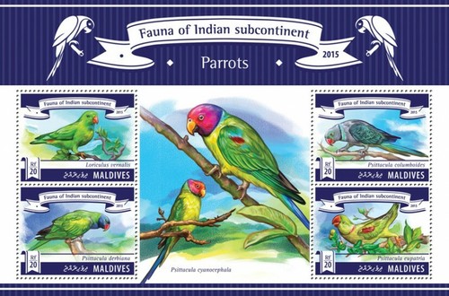 Maldive 2015 mnh pappagalli - maldive,