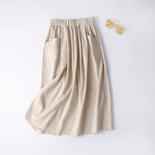 Donna Cotone Lino Gonna Tasca