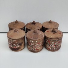 Barattoli  da cucina vintage ceramica porta spezie contenitore caffe tea  set 6
