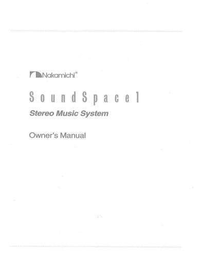 Nakamichi soundspace manuale - nakamichi,