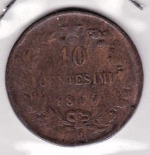 VITTORIO EMANUELE II°  10 Centesimi 1867 H REGNO D'ITALIA   @ ITALY @ M1