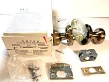 EMTEK 8201 Set pomelli per porta privacy in corda US5 serratura a spinta in ottone antico NOS