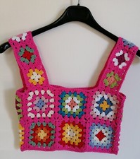 Top granny fatto a mano, uncinetto, cotone