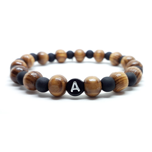 Bracciale legno 8mm con - legno,