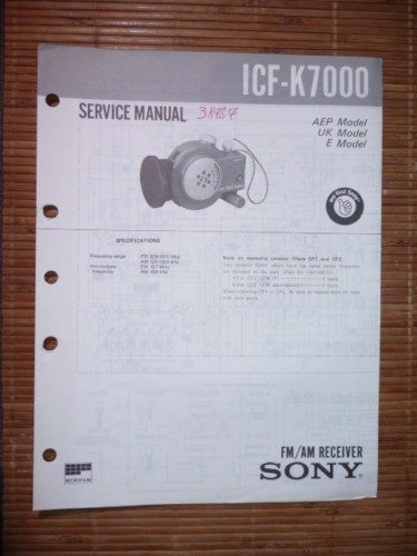 Service manual sony - service, icf-k7000