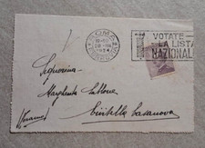 STORIA BIGLIETTO POSTALE CARTOLINA  1924 BUON CONSERVATO TIMBRO A TARGHETTA