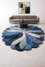 Grande tappeto blu floreale
