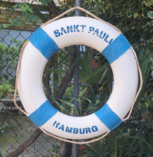 SALVAGENTE NAUTICO ANTICATO STILE VINTAGE ø 75 Cm. ARREDAMENTO MARINO CASA MARE