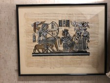 8 Quadro Papiro egiziano autentico con vetro e cornice