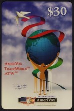 30€. International TransWorld DNA Art. Scheda telefonica World Peace Globe (ATW) JUMBO