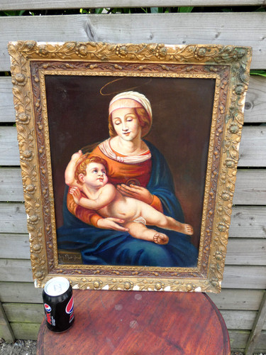 Antico quadro religioso - , olio