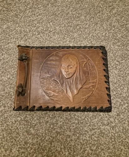 Vintage hand carved leather - vintage, hand-carved