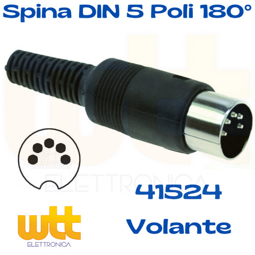 Connettore din poli 180 - poli, 180°