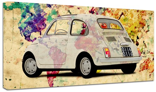 Quadro moderno fiat 500 mondo - quadro,