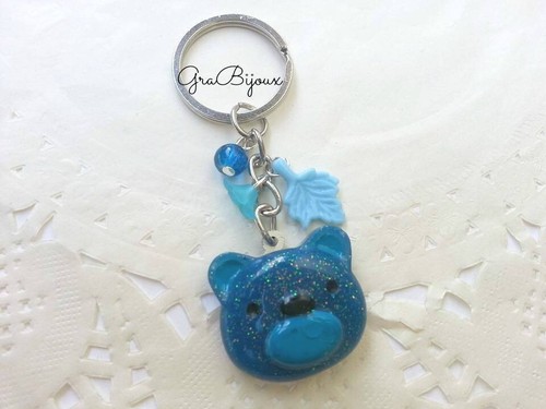 Portachiavi resina orsetto blu - orsetto,