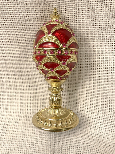 Portauova tipo faberge rosso - faberge,