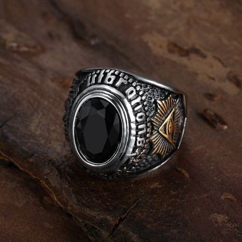 Anello uomo acciaio inox oro - acciaio,
