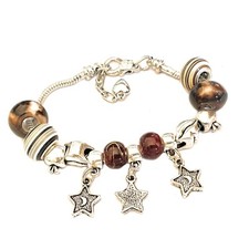 Bracciale tipo pandora da donna con charms braccialetto snake argento a catena