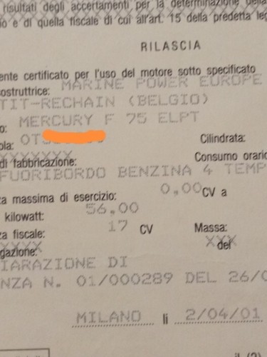 Documenti fuoribordo cv - documenti,
