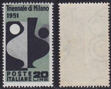 Italia 1951 - 9° Triennale di Milano L.20 nuovo** filigrana lettere 10/10++
