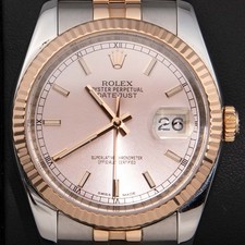 Rolex Datejust 36mm 116231 Rosa Index Quadrante Jubilee Acciaio & Oro Watch