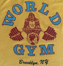 MAGLIETTA VINTAGE WORLD GYM BROOKLYN NEW YORK 1989 NYC JOE GOLDS RIC DRASIN RARA XL
