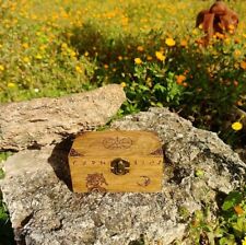 Portagioie in legno rune mitologia norrena Odino Huginn Muninn Fenrir pagano wicca