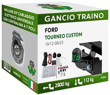 Gancio Fisso A Sfera Flangiata Ford TOURNEO CUSTOM FURGONE 12-23 Centralina 7P