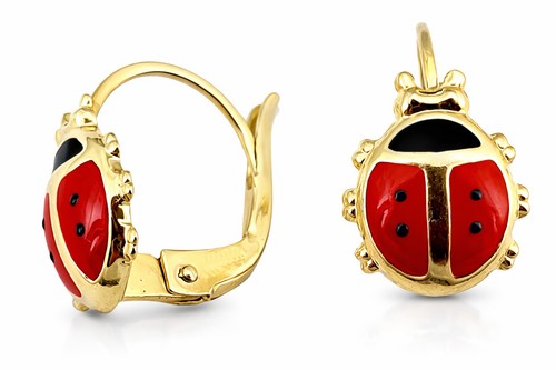 Orecchini coccinella oro 585 - coccinella,