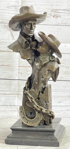 Statua busto bronzo cowboy - statua, e